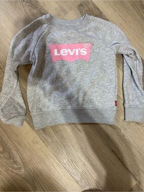 Levi's Kids Light Gray Sweatshirt with Pink Logo